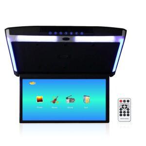쿤파인 카 16인치 오버헤드 모니터 화면 디스플레이 LED 차량 플립 다운 루프 마운트 콘솔 HDMI TV 플레이어 제어판 DVD
