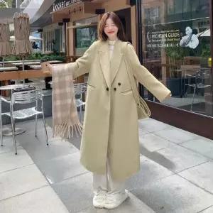 엘럽 여사친 초록 롱 울 모피 코트 윈드 마차 더블 도톰 원템1