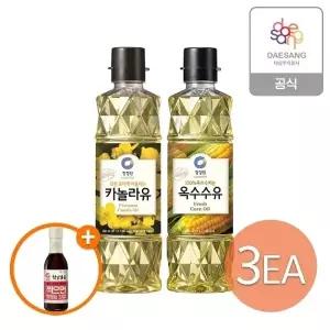 청정원 식용유 900ml 2종(카놀라유,옥수수유) 3개 골라담기+(증정)찍으면 맛있는 간장150g24324420634573
