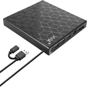 vvia 외장 CD DVD 드라이브 4 USB 포트와 2 TF/SD 카드 슬롯이 있는 울트라 슬림 버너 3.0 노트북 Mac용