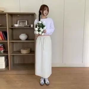 [다잇템] 여자 끈 고무줄 롱 주머니 H라인 일자 스커트24422631588872
