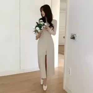 [다잇템] 여자 슬릿 롱 슬림라인 일자 앞 H라인 스커트24422630588872