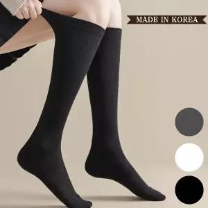 사계절 코튼 면 무지 국산 니삭스 반 스타킹 베이직 긴 양말 학생양말