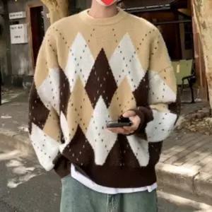 [다잇템] 남성 U넥 빅사이즈 다이아 베이직 니트24416607588872