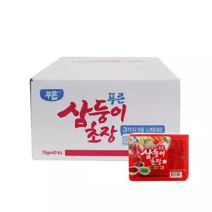 푸른식품 삼둥이초장 (70gx40개입) 1박스 일회용 초고추장 간장 와사비