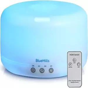 블루힐스 프리미엄 1000ML XL 에센셜 오일 디퓨저 아로마테라피 리모컨 포함 대형 룸 홈 18시간 대규모