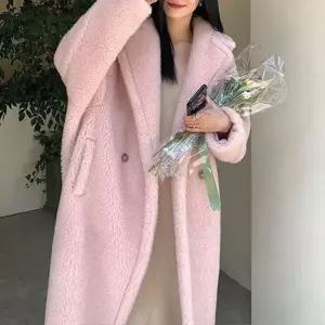 여성 울 롱 모피코트 퍼 코트 모조밍크 따뜻한 100%양털 OP1