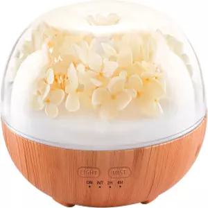 아로마테라피 에센셜 오일 디퓨저 7가지 LED 색상의 300ml 에어 홈 침실 사무실용 타이머 및 자동 꺼짐