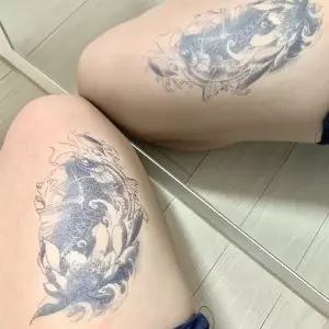 [하프클럽/알티피아]잉어 무늬 방수 타투 스티커 리얼 워터프루프 문신 데칼
