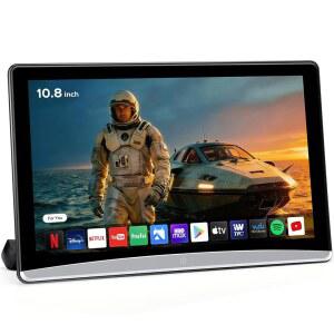 18인치 Android 13 자동차 TV 헤드레스트 모니터 5G WiFi 터치스크린 태블릿 휴대폰 미러링 지원 HDMI 입력출력 블루투스 USB