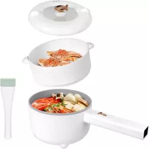 브로유어 전기 냄비 2L 듀얼 전원 제어 기능이 있는 700W 휴대용 다용도 조리기 국수용 논스틱 스테이크