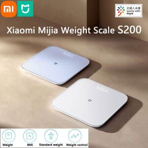호환 Mijia 체중계 S200 Bluetooth 5 4 스마트 체중 BMI LED 디지털 디스플레이 Mihome APP로 정확한 측정 작업