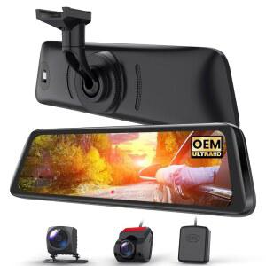 렌즈가 분리된 오토복스 T9PRO OEM 후방 미러 카메라 35인치 풀 라미네이트 터치 스크린 눈부심 후면 대시 캠 자동차트럭용 슈퍼 나이트