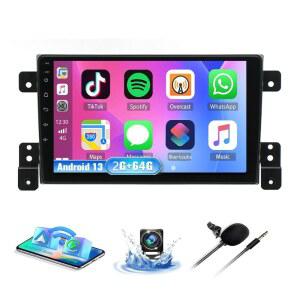 스즈키 그랜드 비타라 20052015용 4 64GB 안드로이드 13 라디오 카 스테레오 CarPlay 오토 9인치 IPS 터치스크린 GPS 내비