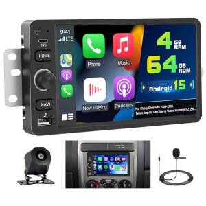 20032006 쉐보레 실버라도 임팔라 타호 GMC 시에라 유콘용 4G 64G 안드로이드 15 카 라디오 7인치 IPS 터치스크린 스테레오 내장