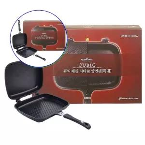 쌍문상회 지금 필요한 튼튼한 티타늄 양면팬 특대 구이팬 프라이팬