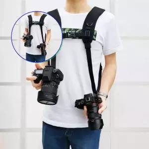 쌍문상회 지금 필요한 DSLR 휴대 어깨 체스트 듀얼 카메라 벨트 스트랩 카메라스트랩