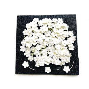 Tyga_Thai TH 50 Tiny of White Color Flows 장식, 실밥 멀버리 종이 꽃, Size 8mm 공예 용품 스크랩 예약, 수많은 카드 프로젝트를 위한 장식