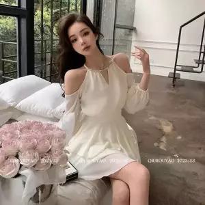 여사친 스커트 프렌치 시폰 쉬폰원피스 긴팔 원피스여름쉬폰 admr2