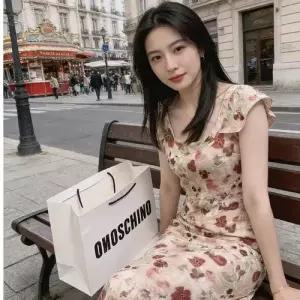 치마 원피스 롱 여름 여성용 등판 끈 소매 쉬폰원피스 프렌치 시폰 쉬폰 admr2