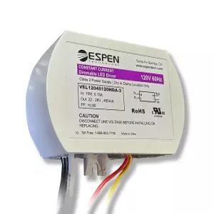 에스펜 VEL12045120HDA-3 LED 드라이버 TRIAC 디밍 정전류 최대 12W 22-28Vdc 450mA 120V 입력