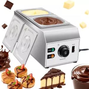 1000W 전기 초콜릿 템퍼링 기계 2개의 실린더가 있는 상업용 멜터 온수욕 난방 조절 가능한 온도 조절기 및