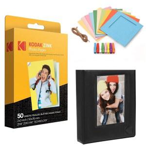 KODAK 2 x3 액자 앨범 50매 용지 컬러풀 걸이 징크 사진 호환 스퀘어 인쇄본