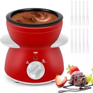 미니 초콜릿 멜팅 포트 퐁듀 분수 밀크 치즈 버터 캔디용 8.79OZ 워머 머신 빨간색