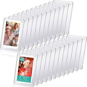 레머리 24개 아크릴 냉장고 3.54인치 호환되는 첫날을 마그네틱 친구의 미니 Instax 사진용. 사진과 투명 2.36 폴라로이드 가족 x 프레임 양면