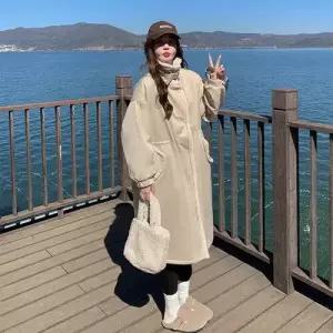 여사친 하프 램스울 모피 터틀넥 파이피 코트 KS1