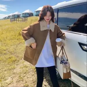 여성 양면 일체형 모피 코트 램스울 도톰 기모 점퍼 KS1
