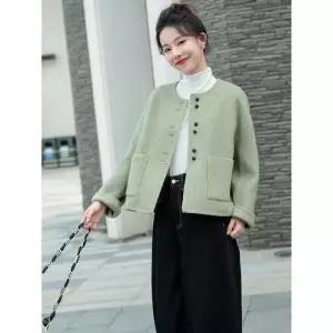 울 여성 리버시블 봄가을 모피 코트 쇼트 KS3