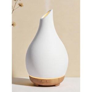 이노기어 에센셜 오일 디퓨저 150ml 세라믹 수공예 스톤 초음파 냉각 미스트 기화기 2 모드 가정용 무수 흰색 꽃병 모양
