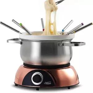 아르테스티아 3-in-1 전기 퐁듀 냄비 초콜릿 치즈 및 육류용 2.6QT 세트 1500W 고속 난방 탈착식