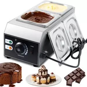 110V 초콜릿 템퍼링 머신 치즈 멜팅 온도 조절 기능이 있는 9파운드 2탱크 포트 스테인리스 스틸 1000W