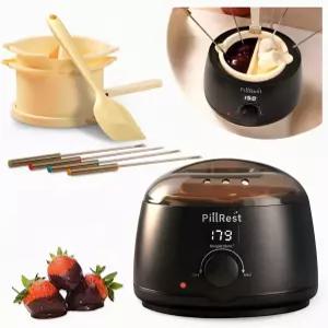 초콜릿 멜팅 포트 실리콘 그릇 2개 포함 전기 캔디 멜터 17.6온스 500ml 퐁듀 냄비 세트 및 디핑 치즈
