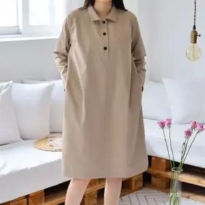 [다잇템] 여자 큰사이즈 SS 슬릿 반오픈 중간 카라넥 원피스24433018588872