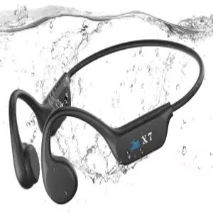 샘벡 수영 헤드폰 본 컨덕턴스 IP68 방수 무선 이어폰 내장 MP3 플레이어 32G 메모리 수중 러닝 블랙용