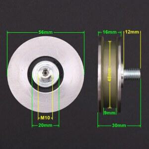 호환 O IS SKY 엘리베이터 도어 행잉 휠 직경 56mm 두께 약 16mm 샤프트 레버 M10 1개에 적용 가능