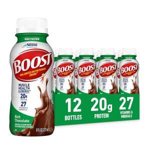 균형 잡힌 영양 음료, 풍부한 초콜릿, 8 FL OZ (12팩)를 마실 준비가 된 고단백 부스트