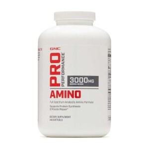 GNC 프로 퍼포먼스 아미노 3000mg, 소프트젤 240개, 단백질 합성 및 근육 지원