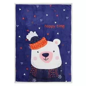 TBZ 포근한 북극곰 양털패턴 극세사 담요 100x140cm 겨울