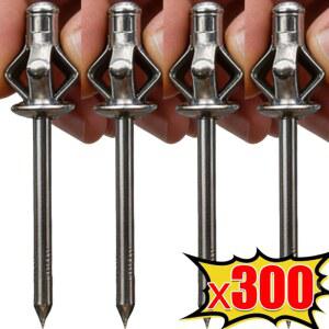 호환 50/300PCS 알루미늄 블라인드 리벳 팝 리벳 모듬 키트 DIY 판금 가구 수리용 라운드 삼중 접이식 팝 리벳