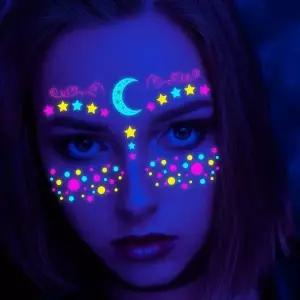 [하프클럽/알티피아]네온 타투 얼굴 데칼 할로윈 문신 물전사 스티커 여성용