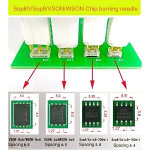호환 1pc Sop8/w-son 칩 다운로드 굽기 쓰기 프로브 스프링 바늘 플래시 eeprom 칩 버너 케이블