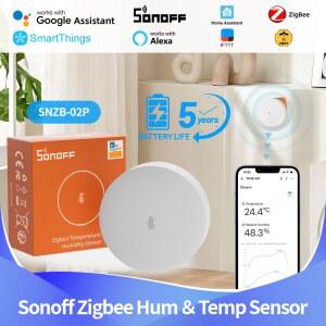 호환 SONOFF SNZB-02P Zigbee 온도 및 습도 센서 스마트 홈 감지기 Alexa Google Home Smartthings와 함께 작동