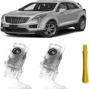 SRX CT6 XTS ATS-L XT4 2Pcs 자동차 도어 라이트 로고 프로젝터 네버 페이드 LED 웰컴 커티시 퍼들 섀도우