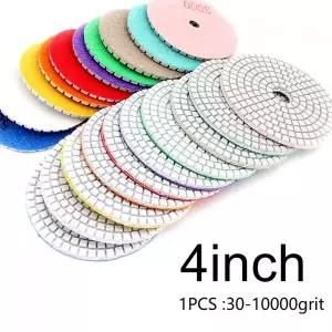 전동드릴광택패드 유막제거 1pc 4인치 습식건식 다이아몬드 연마 패드 화강암 콘크리트 대리석 유리 스톤