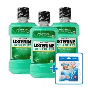 [오너클랜]리스테린 후레쉬 버스트 250ml x 3개세트 (+플로스픽 치실 80P)