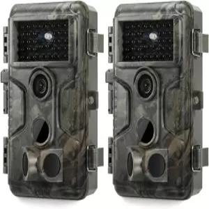 GardePro A3S 2팩 트레일 카메라 비셀룰러 비와이파이 향상된 저조도 성능 64MP 사진 및 1296P HD 비디오